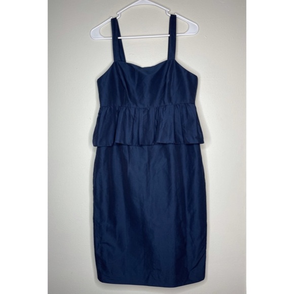 J. Crew Classic Cotton Silk Faille Summer Peplum Dress - Picture 4 of 8
